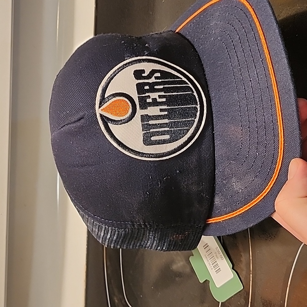 Edmonton Oilers Retro 90s Navy Blue Mesh Cap Made In USA